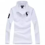 t-shirt manche longue ralph lauren promo white